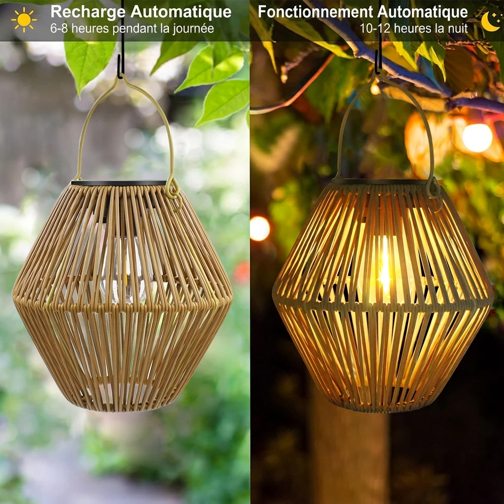 Mes Lanternes solaires en Rotin