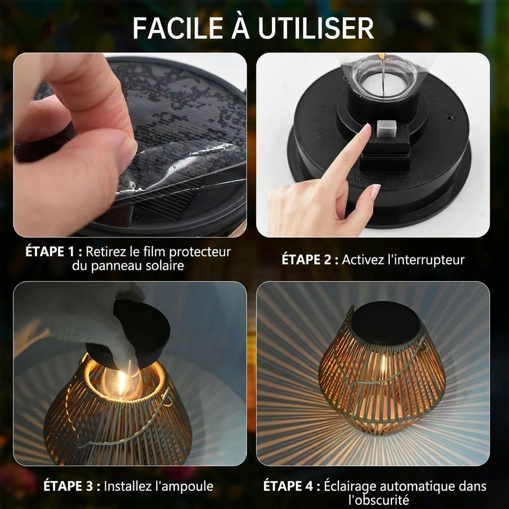 Mes Lanternes solaires en Rotin